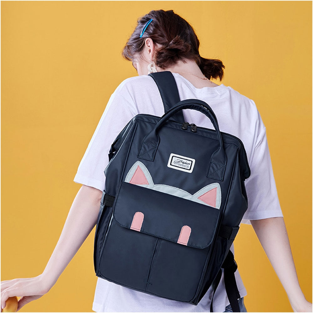 Girl School Backpack Laptop Bag Animal Square Shoulder Handbag for Travel Daypack Fits 14 Inches Laptop Mummy bag