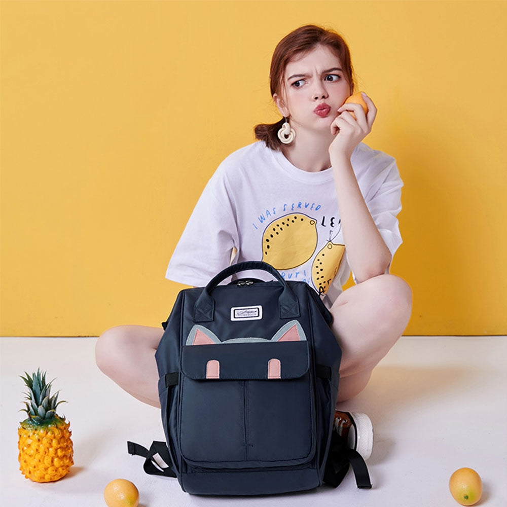 Girl School Backpack Laptop Bag Animal Square Shoulder Handbag for Travel Daypack Fits 14 Inches Laptop Mummy bag