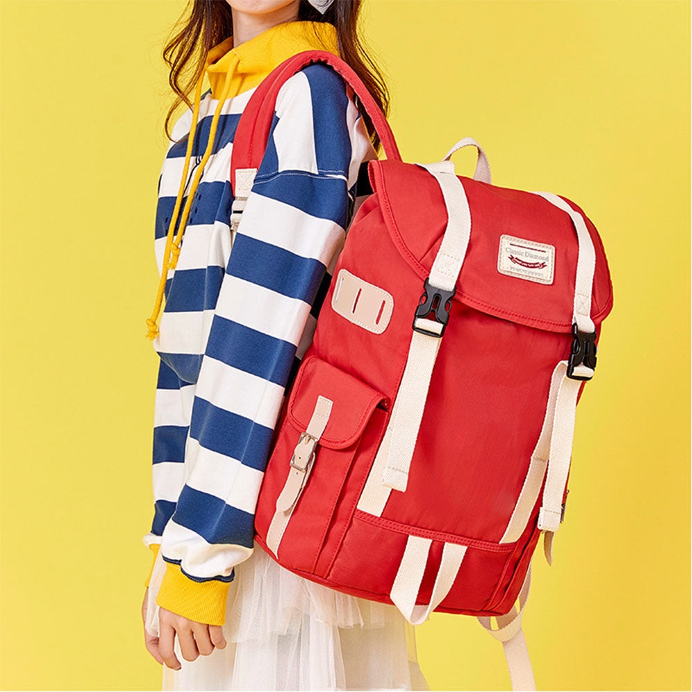 Girly School Bag Oversized Nylon Travel Backpack for College Top Level