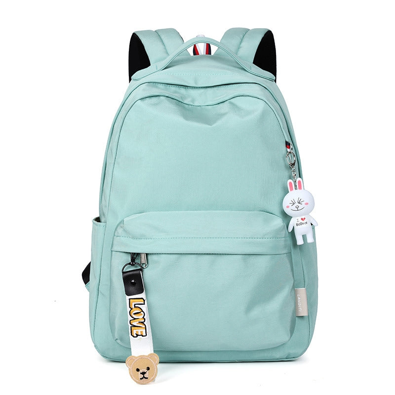 Simple Black Backpack Girls Kids Daypack Students Basic Bookbags