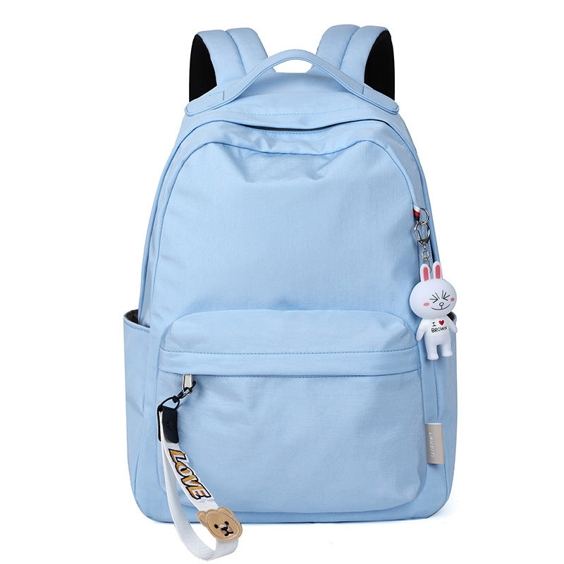 Simple Black Backpack Girls Kids Daypack Students Basic Bookbags