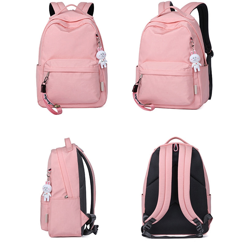 Simple Black Backpack Girls Kids Daypack Students Basic Bookbags