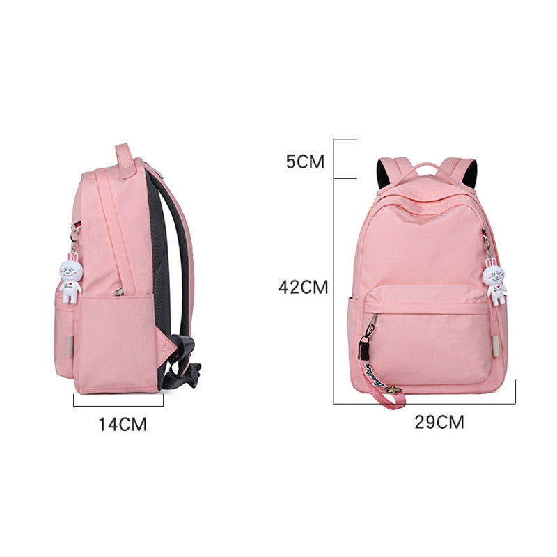 Simple Black Backpack Girls Kids Daypack Students Basic Bookbags