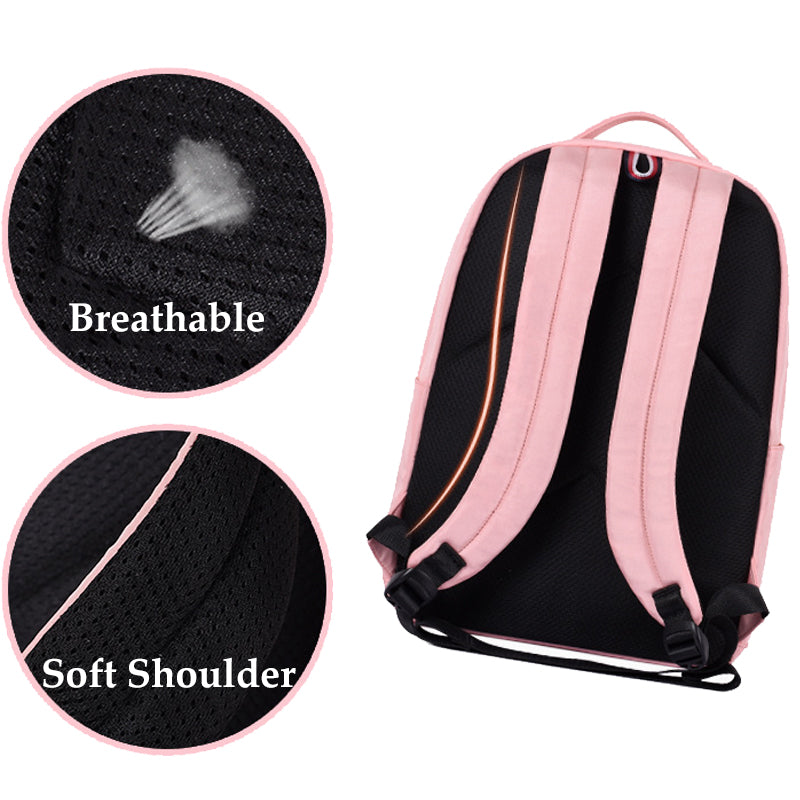 Simple Black Backpack Girls Kids Daypack Students Basic Bookbags